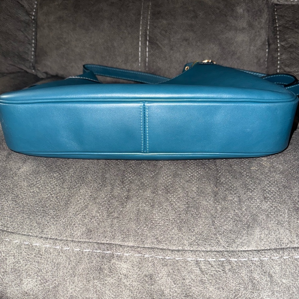 COACH Ella Shoulder Bag in Gold/Teal Ink - Picture 3 of 5